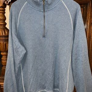 L.L. Bean Men's Heather Blue 1/4 Zip-Up Sweater